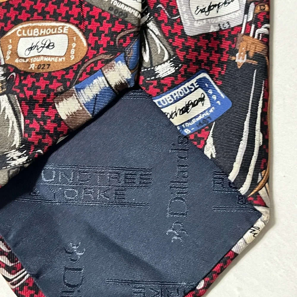 Roundtree & Yorke Golf Themed Mens Necktie Silk Novelty Tie Golf Bags Dillards